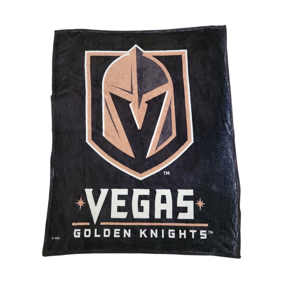 Vegas Golden Knights Northwest Plush Throw Blanket 67x50 NHL Hockey Black